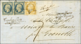 Etoile / N° 13 + N° 14 Paire Càd PARIS (60) 2 JUIL. 54 Sur Lettre 3 Ports Insuffisamment Affranchie Avec Texte Daté Du 1 - 1853-1860 Napoleon III