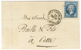 PC 687 (Cette) / N° 14 Belles Marges Càd MONTPELLIER A CETTE / (3 CONV) Sur Lettre Avec Texte Pour Cette. 1858. - SUP. - 1853-1860 Napoléon III.