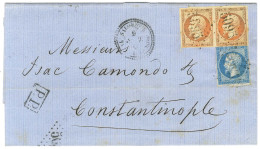 GC 5095 / N° 14 + 16 Paire Càd SALONIQUE / TURQ D'EUROPE 9 SEPT. 62 Sur Lettre Pour Constantinople. 1ère Date D'utilisat - 1853-1860 Napoléon III.