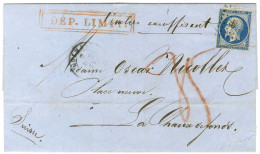 PC 908 / N° 14 Càd T 15 COLMAR (66) Sur Lettre Insuffisamment Affranchie Pour La Chaux De Fonds. Au Recto, Griffe Encadr - 1853-1860 Napoléon III.