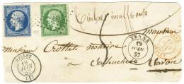 PC 358 / N° 12 (leg Def) + 14 Càd T 15 BELLEY (1) Sur Devant De Lettre Pour Sallanches. Au Recto, Càd SARDE YENNE / * Et - 1853-1860 Napoleon III