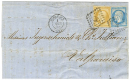 PC 441 / N° 13 + 14 Càd T 15 BORDEAUX (32) Sur Lettre Acheminée Par Bâtiment De Commerce Pour Valparaiso. 1858. - TB / S - 1853-1860 Napoleon III