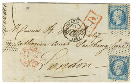 Rouleau De Pointillés / N° 14 (2) Càd PARIS (60) Sur Lettre Pour Londres. 1858. - TB / SUP. - 1853-1860 Napoléon III.