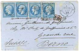 Losange E / N° 14 (4) Càd E PARIS E Sur Lettre 2 Ports Pour Berne. 1859. - TB / SUP. - 1853-1860 Napoléon III.
