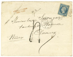 Etoile 5 / N° 22 Càd PARIS / R. DE BONDY Sur Lettre 2 Ports (11 Grammes 30) Insuffisamment Affranchie Pour Clamecy. Au R - 1862 Napoleon III