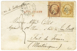 Losange 20 / N° 21 + 23 Càd PARIS / R. ST DOMque GN N° 56 Sur Lettre Adressée à Bord Du Jean Bart à Fort De France, Insu - 1862 Napoleon III