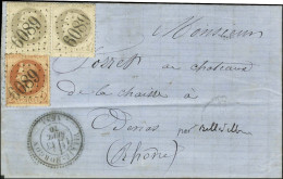 GC 6089 / N° 26 (def) + N° 27 (2) Càd T 24 VILLIE-MORGON (68) Sur Lettre Locale. 1870. - TB / SUP. - R. - 1863-1870 Napoléon III Lauré