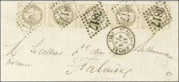 GC 3817 / N° 27 Gris Foncé (bande De 5) Càd T 15 ST PIERRE S DIVES (13) Sur Lettre Pour Falaise. 1868. - TB / SUP. - R. - 1863-1870 Napoléon III Lauré