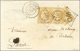 GC 4013 / N° 28 (2 Leg Def) + N° 28 Coupé En Diagonale Càd T 17 TRELON (57) 26 SEPT. 71 Sur Lettre Pour Paris. Exception - 1863-1870 Napoleon III With Laurels