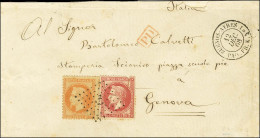 ANCRE / N° 31 + 32 (def) Càd BUENOS AYRES / PAQ. FR. K. N° 1 Sur Lettre Pour Gênes. 1868. - TB / SUP. - R. - 1863-1870 Napoléon III Lauré