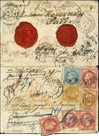 GC 1805 / N° 29 + 31 + 32 (qq Defs) Càd T 17 HONFLEUR (13) Sur Lettre Chargée Réexpédiée En Prusse à L'aide De 3 Exempla - 1863-1870 Napoleon III With Laurels