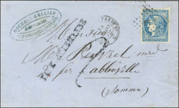 Losange Ambulant / N° 45 Belles Marges Càd ERQUELINES A PARIS 14 MARS 71 Sur Lettre Avec Texte De Louvroil Près Maubeuge - 1870 Bordeaux Printing