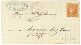 Losange 24 / N° 48 Très Belle Nuance Rougeâtre Et Belles Marges Càd T 17 AIGUILLON (45) Sur Lettre Pour Agen. 1871. - TB - 1870 Bordeaux Printing