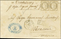 Ancre / N° 56 Paire Càd Octo LA GUAYRA / * Sur Lettre De La Havane Pour Veracruz Au Tarif Inter Antilles. Au Verso, Cach - 1871-1875 Cérès