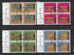 Schweiz 1987 Museum Schätze Mi.Nr. 1345/48 Kpl. 4er Blocksatz Gestempelt - Oblitérés