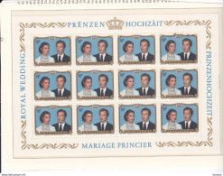 LUXEMBOURG 1981 MARIAGE ROYAL BLOC DE 12 Yvert  986, Michel 1036 NEUF** MNH - Unused Stamps