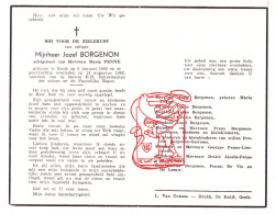 DP Jozef Borgenon ° Gooik 1906 † 1962 X Maria Penne // Goossens Geeroms Linthoudt Jacobs De Vis De Leeuw - Images Religieuses