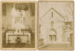 LOT De 2 Photos " PHOTO " BOURGOIN JALLIEU 38 ISERE Le Musée ( Chapelle De Saint Antoine Vue Intérieure Extérieure ) - Old (before 1900)