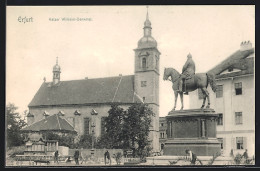 AK Erfurt, Kaiser Wilhelm Denkmal U. Kirche  - Erfurt