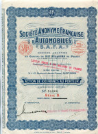 "S.A.F.A" -  Société Anonyme Francaise D'Automobiles (Amilcar) - Cars