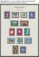 UNO - GENF **, Komplette Postfrische Sammlung UNO-Genf Von 1969-80 Im Spezialalbum, Dazu   Eckrandviererblocks Von 1971- - Autres & Non Classés
