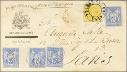 Cachet CORREOS / TP Venezuela N° 18 + France N° 78 (4 Dont 1 Paire Interpanneaux) Oblitérés Càd Consulaire LA GUAYRA / * - 1876-1878 Sage (Typ I)