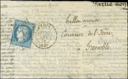 Etoile / N° 37 Càd PARIS (60) 30 NOV. 70 Sur AGENCE HAVAS EDITION FRANCAISE Adressée Au Courrier De L'Isère à Grenoble.  - Guerre De 1870