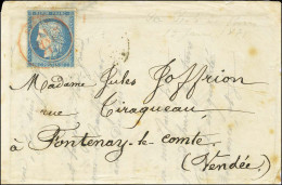 Càd Rouge PARIS (SC) 11 JANV. 71 / N° 37 (leg Def) Sur Lettre Pour Fontenay Le Comte. Au Verso, Càd LILLE A PARIS 15 JAN - Guerre De 1870