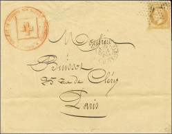 Etoile 9 / N° 28 Càd PARIS / R. MONTAIGNE 29 SEPT. 70 Sur Enveloppe Sans Texte Adressée à Paris Pendant Le Siège. Au Rec - Guerre De 1870
