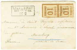 Cachet Encadré K: PR: FELD-POST / RELAIS N° 22 / 22 / 2 / Alsace N° 5 Paire Sur Lettre Pour Un Prisonnier De Guerre à Me - Lettres & Documents