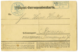 Cachet Encadré Bleu K: PR: FELD-POST / RELAIS N° 23 / 4 / 10 Sur Carte De Correspondance Datée De Charly Pour Bremen. 18 - Lettres & Documents