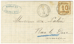 Cachet K. PR FELDPOST - RELAIS / N° 19 / Alsace N° 5 Sur Lettre Avec Texte De Châlons Sur Marne Pour Bar Le Duc. 1870. - - Lettres & Documents