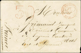 Càd Rouge CORPS EXPEDre D'ITALIE / ROME 21 NOV. 69 Taxe 30 DT Rouge Sur Lettre Pour Le Mas D'Agenais. - TB. - R. - Legerstempels (voor 1900)