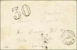 Càd Noir 2 CORPS EXPEDre 2 / ROME 10 SEPT. 68 Taxe 30 DT Sur Lettre Pour Paris. - TB / SUP. - R. - Army Postmarks (before 1900)