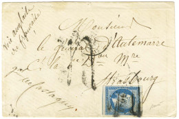 Losange CEMF / N° 14 Et Contreseing Manuscrit '' Gal De Castaguy '' Sur Lettre Pour Strasbourg. Au Recto, 2 Taxes Tampon - Legerstempels (voor 1900)