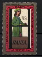 Künstler-Reklamemarke Johann Peter Werth, Hansa Radiergummi, Serie: Hansa, Bild 1, Raffael, Buchstabe H  - Vignetten (Erinnophilie)