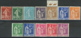 FRANCE - 1937/39, COMMON USE STAMPS COMPLETE SET OF 12, UMM(**). - Neufs