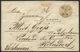 ÖSTERREICH 34 BRIEF, 1863, 15 Kr. Braun Mit Blauem K1 WIEN Auf Recobrief Nach Schlesien, Pracht - Oblitérés