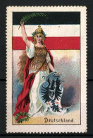 Reklamemarke Deutschland, Germania Mit Schild, Flagge  - Cinderellas