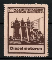 Reklamemarke MAN Dieselmotoren Der Maschinenfabrik Augsburg-Nürnberg AG  - Erinnophilie