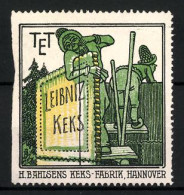 Reklamemarke Leibniz-Keks, H. Bahlsens Keks-Fabrik Hannover, Zwerge Mit Grossem Keks  - Cinderellas