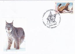 ANIMALS, CATS, WILD CATS, LYNX, SPECIAL COVER, 2005, ROMANIA - Félins