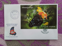 CAMBODGE / CAMBODIA/  FDC S/S  Butterflies Of Cambodia  2023 - Cambodge