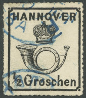 HANNOVER 22y O, 1864, 1/2 Gr. Schwarz, Pracht, Gepr. Pfenninger, Mi. 350.- - Hanovre