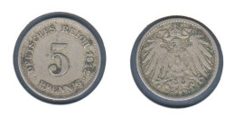Allemagne  5 Pfennig 1912 A Type Ll, KM# 11, Deutsches Reich, - 5 Pfennig