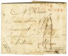 N° 54 / GRANDE ARMEE Rouge Sur Lettre Avec Texte Daté Ade Le 18 Juin 1813 Pour Radicofani. - TB. - R. - Army Postmarks (before 1900)
