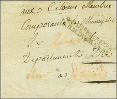 4e Don PORT. PAYE / ARM. DU DANUBE Bleu Sur Lettre (adresse En Partie Chlorée) Avec Texte Daté D'Aargau Le 26 Floréal An - Army Postmarks (before 1900)