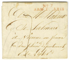 N° 7 / ARM. DU RHIN Rouge Sur Lettre Avec Texte Daté De Loxstedt (pays D'Hanovre) Le 30 Décembre 1808 Pour Vienne. - SUP - Marques D'armée (avant 1900)