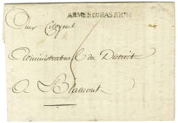 ARMEE DU BAS RHIN (51 Mm) Sur Lettre Avec Texte Daté De Lamdau Le 27 Thermidor An 2 Pour Blamont. - TB / SUP. - R. - Army Postmarks (before 1900)