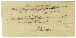 ARM DES Ctes DE BREST + Comre Gle De L'armée Des Côtes / De Brest Sur Lettre Avec Texte Daté Au Quartier Général De Renn - Legerstempels (voor 1900)